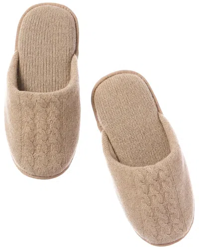 Portolano Ladies Slippers In Honeycomb Stitch In Brown