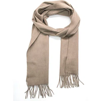 Portolano Cashmere And Wool Scarf With Fringes In Neutral