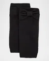 Portolano Cashmere Armwarmers W/ Bow Detail In Black