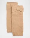 Portolano Cashmere Armwarmers W/ Bow Detail In Cammello