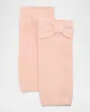 Portolano Cashmere Armwarmers W/ Bow Detail In Rose Quartz