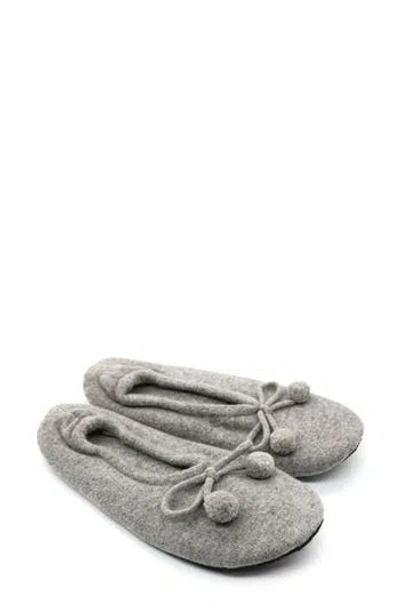 Portolano Cashmere Ballerina Pom Slipper In Multi