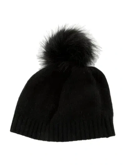 Pre-owned Portolano Cashmere Beanie In Black