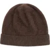 Portolano Cashmere Beanie In Chocolate Brown