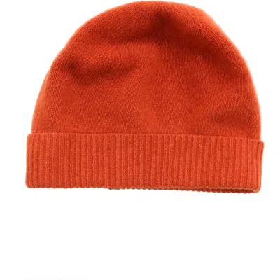 Portolano Cashmere Beanie In Orange