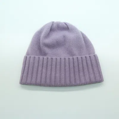 Portolano Cashmere Beanie With Folded Cuff In Purple