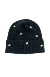 Portolano Cashmere Beanie With Stones In Blue