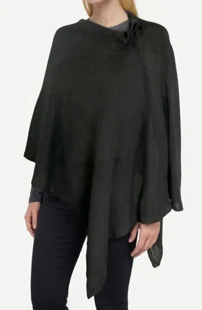 Portolano Cashmere Bow Poncho In Black
