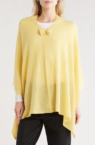 Portolano Cashmere Bow Poncho In Yellow