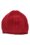 Portolano Cashmere Cable Knit Beanie In Red