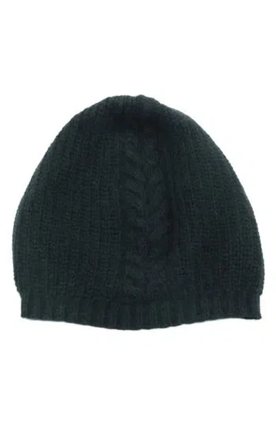 Portolano Cashmere Cable Knit Beanie In Black