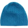 Portolano Cashmere Cable Knit Beanie In Blue