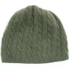 Portolano Cashmere Cable Knit Beanie In Green