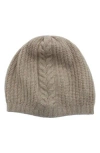Portolano Cashmere Cable Knit Beanie In Nile Brown