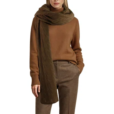 Portolano Cashmere Cable Knit Scarf In Green