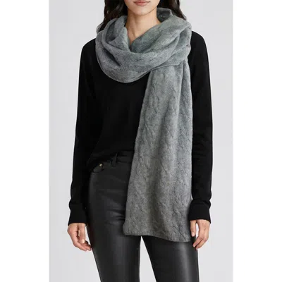 Portolano Cashmere Cable Knit Scarf In Gray
