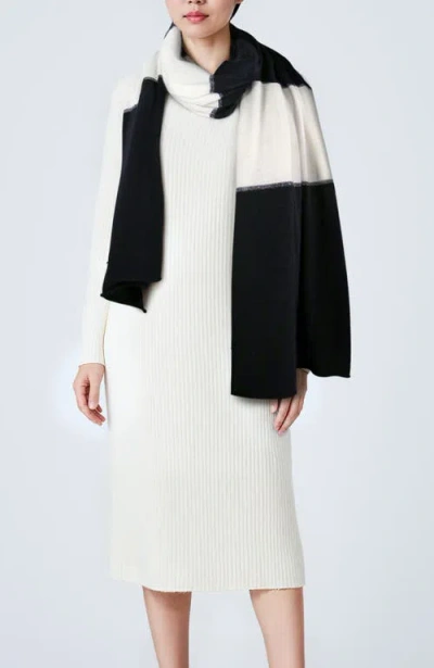 Portolano Cashmere Color Block Wrap With Lurex In Red
