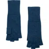 Portolano Cashmere Fingerless Gloves In Blue