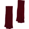 Portolano Cashmere Fingerless Gloves In Burgundy