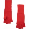 Portolano Cashmere Fingerless Gloves In Red