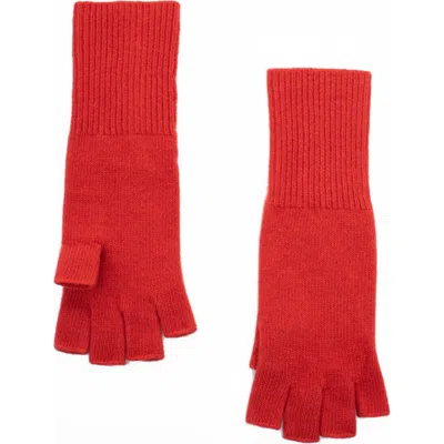 Portolano Cashmere Fingerless Gloves In Red