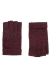 Portolano Cashmere Fingerless Gloves In Rum/charcoal