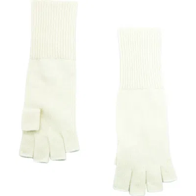 Portolano Cashmere Fingerless Gloves In White