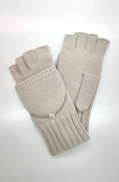 Portolano Cashmere Flip Top Mitten Gloves In Gray