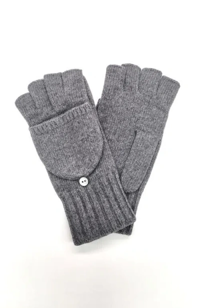 Portolano Cashmere Flip Top Mitten Gloves In Gray