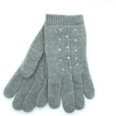 Portolano Cashmere Gloves With Crystal Stones In Green