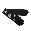 Portolano Cashmere Gloves With Leather Patches In Black