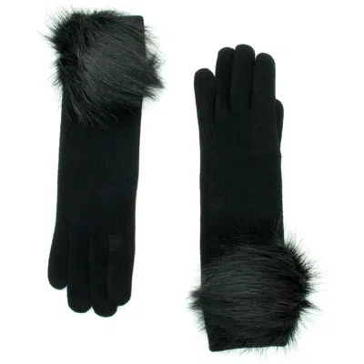 Portolano Cashmere Gloves With Pom In Black