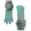 Portolano Cashmere Gloves With Pom In Green