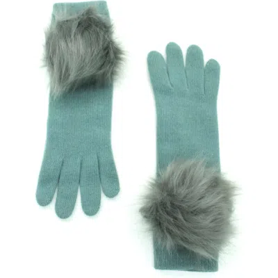 Portolano Cashmere Gloves With Pom In Green