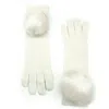 Portolano Cashmere Gloves With Pom In Neutral