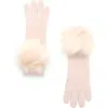 Portolano Cashmere Gloves With Pom In Pink