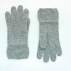Portolano Cashmere Gloves With Stitched Cuff In Grey
