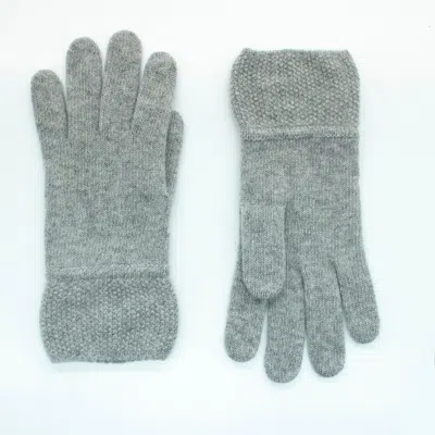 Portolano Cashmere Gloves With Stitched Cuff In Gray