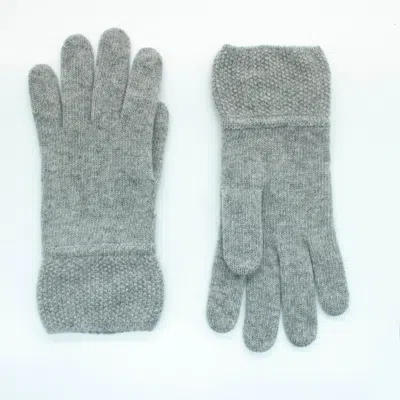 Portolano Cashmere Gloves With Stitched Cuff In Grey