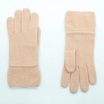Portolano Cashmere Gloves With Stitched Cuff In Neutral