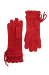 Portolano Cashmere Gloves With Strings In Red