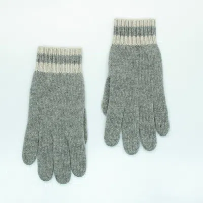 Portolano Cashmere Gloves With Striped Cuff In Multi