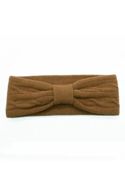 Portolano Cashmere Headband In Dark Camel