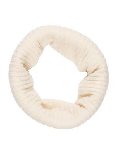 Pre-owned Portolano Cashmere Infinity Scarf In White