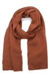 Portolano Cashmere Jersey Scarf In Brown