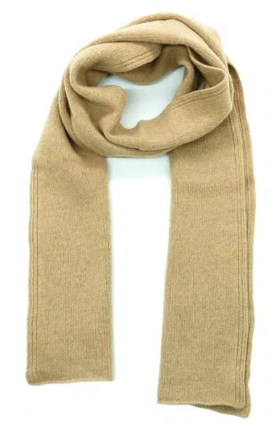 Portolano Cashmere Jersey Scarf In Cammello Chiaro