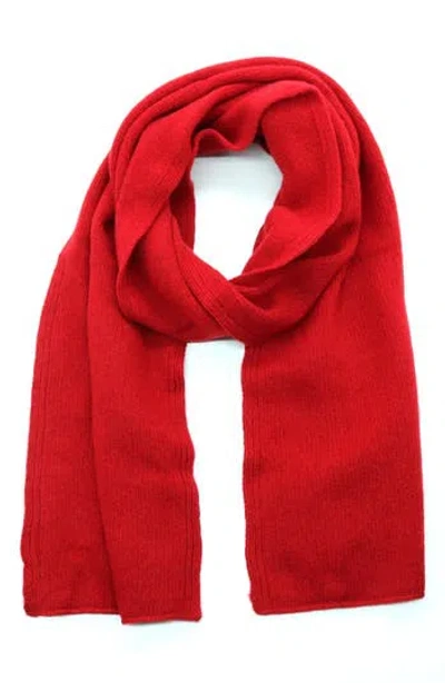 Portolano Cashmere Jersey Scarf In Rosso Cilegia