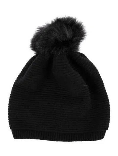 Pre-owned Portolano Cashmere Knit Beanie W/tags In Black