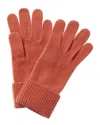 Shop Portolano Cashmere Knit Gloves In Orange