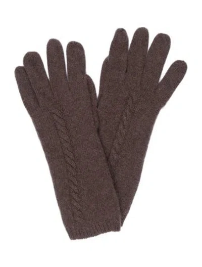 Pre-owned Portolano Cashmere Knit Gloves W/tags In Brown